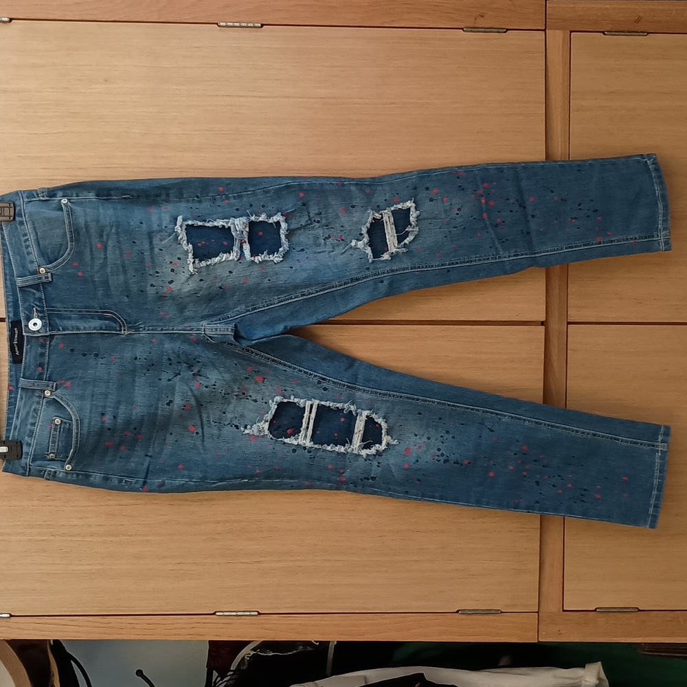 Ashley Stewart SZ 14 Distressed Blue Jeans